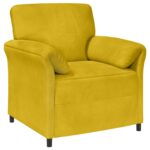 vidaXL 1-miestny gauč Žltá 88 x 83 x 95 cm Zamat – Obrázok 2