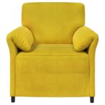 vidaXL 1-miestny gauč Žltá 88 x 83 x 95 cm Zamat – Obrázok 3