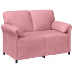 vidaXL 2-miestna pohovka Ružová 138 x 83 x 95 cm Zamat – Obrázok 2