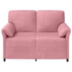 vidaXL 2-miestna pohovka Ružová 138 x 83 x 95 cm Zamat – Obrázok 3