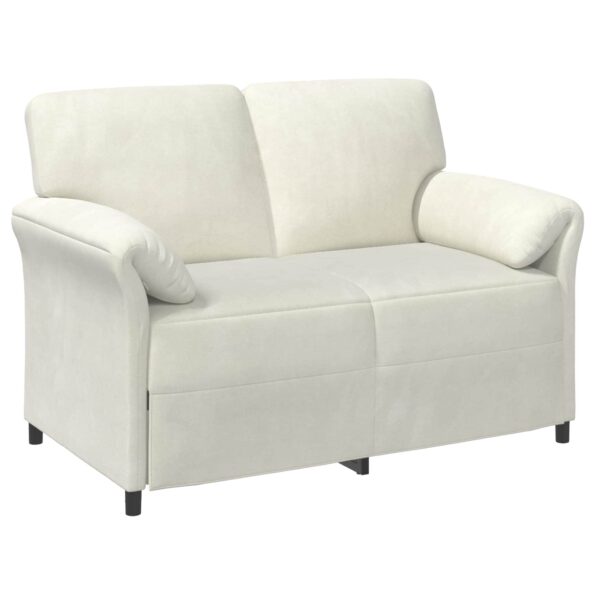 vidaXL 2-miestna pohovka Krémová 138 x 83 x 95 cm Zamat – Obrázok 2
