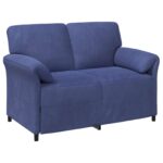 vidaXL 2-miestna pohovka Policajná modrá 138 x 83 x 95 cm Zamat – Obrázok 2