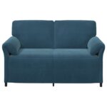 vidaXL 2-miestna pohovka Modrá 158 x 83 x 95 cm Zamat – Obrázok 3