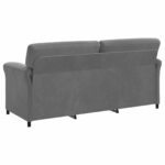 vidaXL 3-miestna pohovka Tmavosivá 198 x 83 x 95 cm Zamat – Obrázok 5