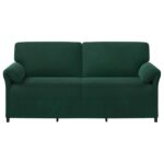 vidaXL 3-miestna pohovka Tmavozelená 198 x 83 x 95 cm Zamat – Obrázok 3