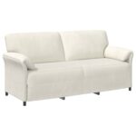 vidaXL 3-miestna pohovka Krémová 198 x 83 x 95 cm Zamat – Obrázok 2