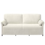 vidaXL 3-miestna pohovka Krémová 198 x 83 x 95 cm Zamat – Obrázok 3