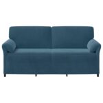 vidaXL 3-miestna pohovka Modrá 198 x 83 x 95 cm Zamat – Obrázok 3