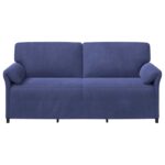 vidaXL 3-miestna pohovka Policajná modrá 198 x 83 x 95 cm Zamat – Obrázok 3