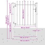 vidaXL Brána do plotu HORST 100 x 100 cm Kov Čierna Zamykateľné – Obrázok 5