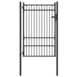 vidaXL Brána do plotu HORST 100 x 150 cm Kov Čierna Zamykateľné – Obrázok 2