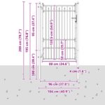 vidaXL Brána do plotu HORST 100 x 150 cm Kov Čierna Zamykateľné – Obrázok 5