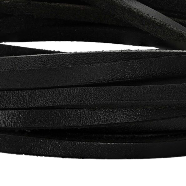 vidaXL Kožený remienok Čierna 200 x 0,4 cm Koža – Obrázok 4