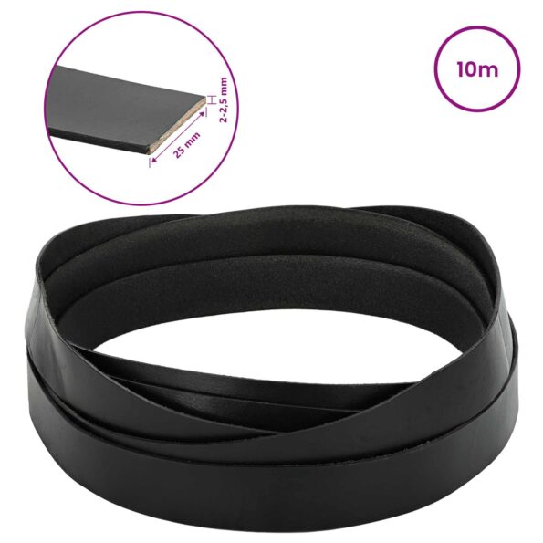 vidaXL Kožený remienok Čierna 1000 x 2,5 cm Koža – Obrázok 8