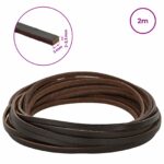 vidaXL Kožený remienok Tmavohnedá 200 x 0,3 cm Koža – Obrázok 8