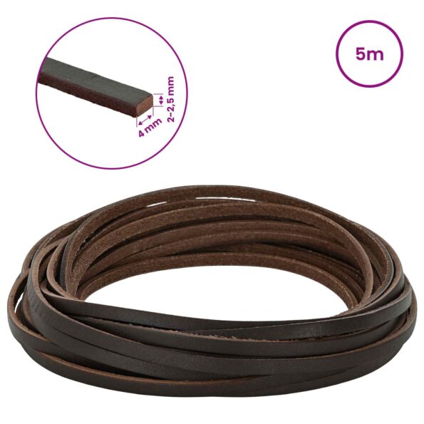 vidaXL Kožený remienok Tmavohnedá 500 x 0,4 cm Koža – Obrázok 8