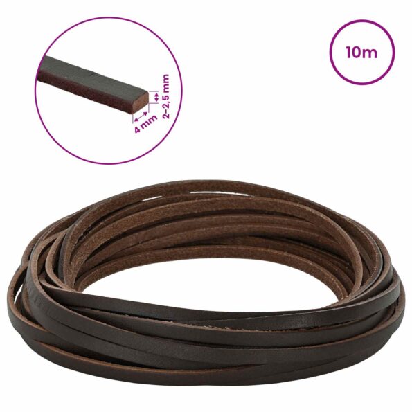 vidaXL Kožený remienok Tmavohnedá 1000 x 0,4 cm Koža – Obrázok 8