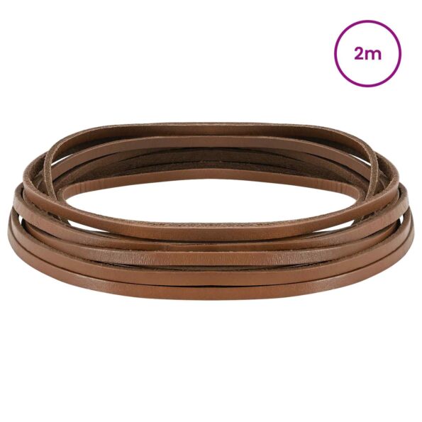 vidaXL Kožený remienok Hnedá 200 x 0,4 cm Koža – Obrázok 2