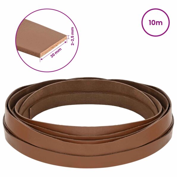 vidaXL Kožený remienok Hnedá 1000 x 2 cm Koža – Obrázok 8