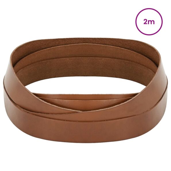vidaXL Kožený remienok Hnedá 200 x 2,5 cm Koža – Obrázok 2