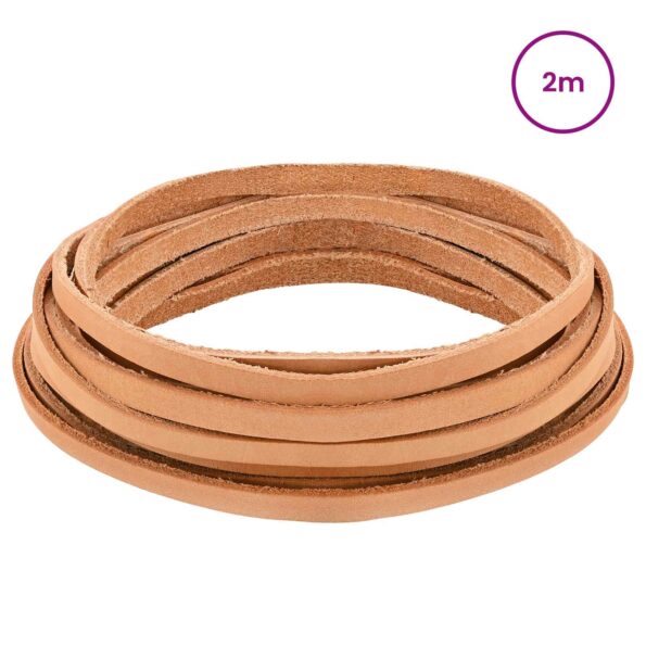 vidaXL Kožený remienok Svetlohnedá 200 x 0,5 cm Koža – Obrázok 2