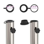 vidaXL Základňa z granitu s kolesami pre tyč s priemerom 40-50 mm – Obrázok 9