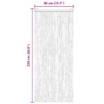 vidaXL Záves proti hmyzu z chenille Svetlo šedá a biela 90 x 220 cm – Obrázok 6