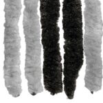 vidaXL Záves proti hmyzu z chenille Šedá a čierna 100 x 220 cm 100% PP – Obrázok 5