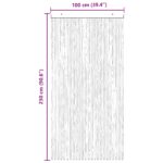 vidaXL Záves proti hmyzu z chenille Šedý a biely 100 x 230 cm 100% PP – Obrázok 6