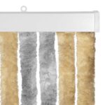 vidaXL Záves proti hmyzu z chenille Šedá a béžová 118 x 220 cm 100% PP – Obrázok 4