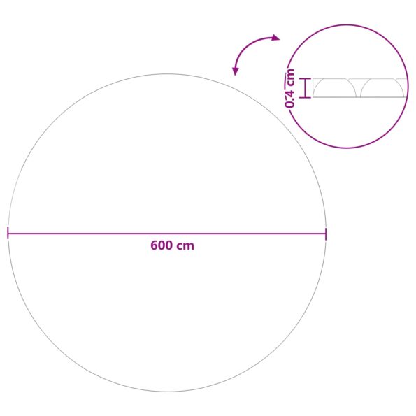 vidaXL Solárny kryt na bazén Ø 600 cm 110 μm Okrúhly PE Čierna a modrá – Obrázok 8