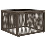 vidaXL Záhradný stôl Šedá a čierna 55 x 55 x 37 cm PE ratan a sklo – Obrázok 2