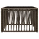 vidaXL Záhradný stôl Šedá a čierna 55 x 55 x 37 cm PE ratan a sklo – Obrázok 3