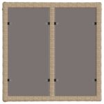 vidaXL Záhradný stôl Beige a čierna 55 x 55 x 37 cm PE ratan a sklo – Obrázok 4