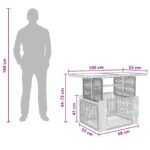 vidaXL Záhradný stôl Čierna 100 x 55 x 37 cm PE ratan a sklo – Obrázok 11