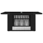 vidaXL Záhradný stôl Čierna 100 x 55 x 37 cm PE ratan a sklo – Obrázok 4