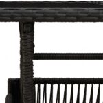 vidaXL Záhradný stôl Čierna 100 x 55 x 37 cm PE ratan a sklo – Obrázok 8