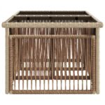 vidaXL Záhradný stôl Béžová 100 x 55 x 37 cm PE ratan a sklo – Obrázok 5