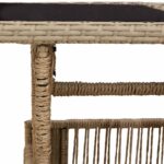 vidaXL Záhradný stôl Béžová 100 x 55 x 37 cm PE ratan a sklo – Obrázok 8
