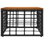 vidaXL Záhradný stôl Čierna a prírodná 55 x 55 x 37 cm PE ratan a sklo – Obrázok 3
