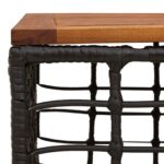 vidaXL Záhradný stôl Čierna a prírodná 55 x 55 x 37 cm PE ratan a sklo – Obrázok 5