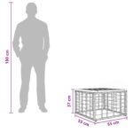 vidaXL Záhradný stôl Čierna a prírodná 55 x 55 x 37 cm PE ratan a sklo – Obrázok 8