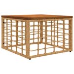 vidaXL Záhradný stôl Prírodná 55 x 55 x 37 cm PE ratan a sklo – Obrázok 2