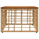 vidaXL Záhradný stôl Prírodná 55 x 55 x 37 cm PE ratan a sklo – Obrázok 3