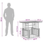 vidaXL Záhradný stôl Prírodná 100 x 55 x 37 cm PE ratan a sklo – Obrázok 10