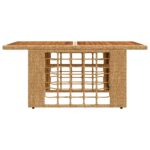 vidaXL Záhradný stôl Prírodná 100 x 55 x 37 cm PE ratan a sklo – Obrázok 3