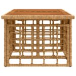 vidaXL Záhradný stôl Prírodná 100 x 55 x 37 cm PE ratan a sklo – Obrázok 4