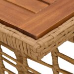 vidaXL Záhradný stôl Prírodná 100 x 55 x 37 cm PE ratan a sklo – Obrázok 6