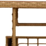 vidaXL Záhradný stôl Prírodná 100 x 55 x 37 cm PE ratan a sklo – Obrázok 7