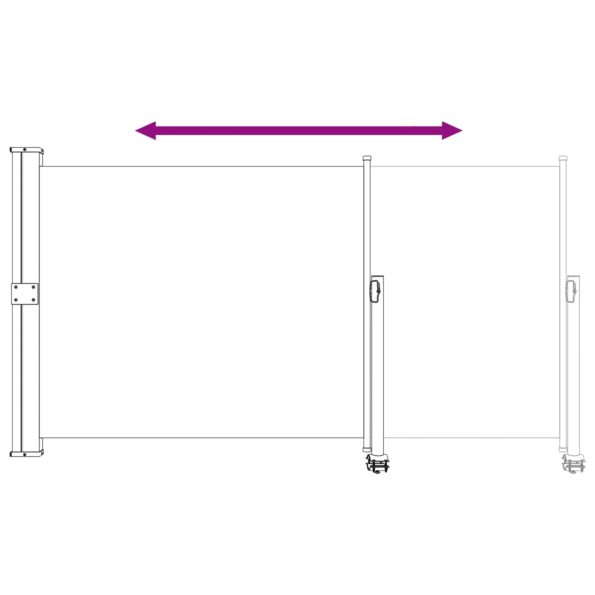 vidaXL Bočný markíz 117 x 300 cm 100% polyester, železo, oceľ – Obrázok 7